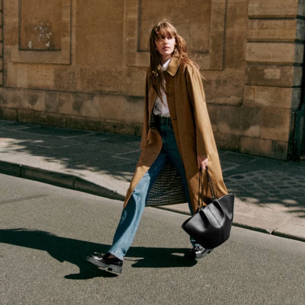 Sezane Clyde Trench Coat Camel